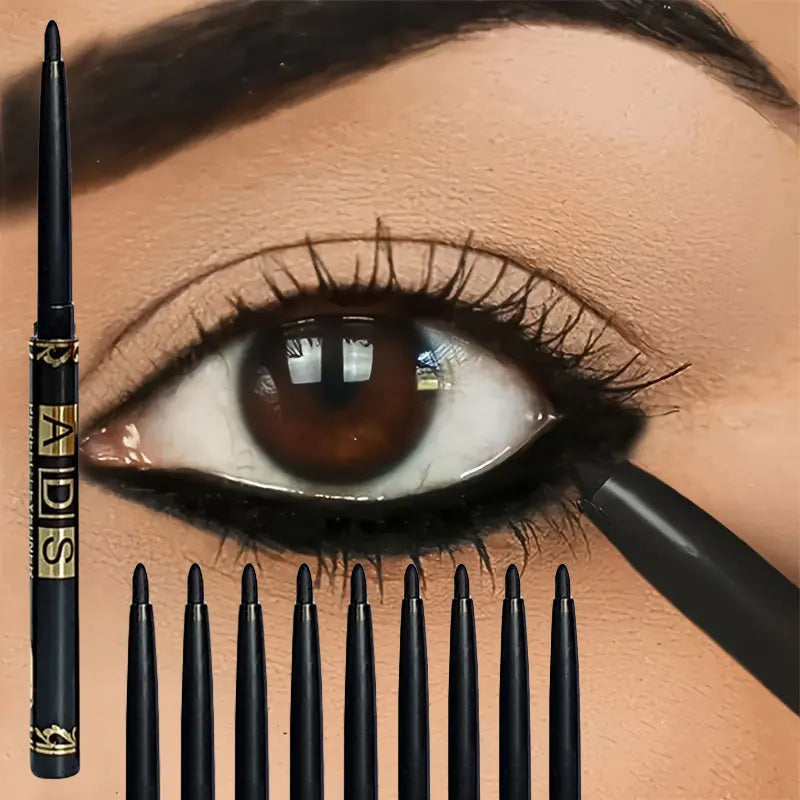 Crayons eyeliner noir 3 ou 9 pièces waterproof longue tenue anti-bavure résistant à la transpiration