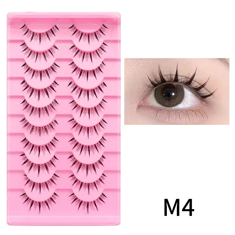 10 paires de cils naturels – Cils manga en bande complète, maquillage – Vente en gros, dropshipping, extensions de cils, faux cils style anime
