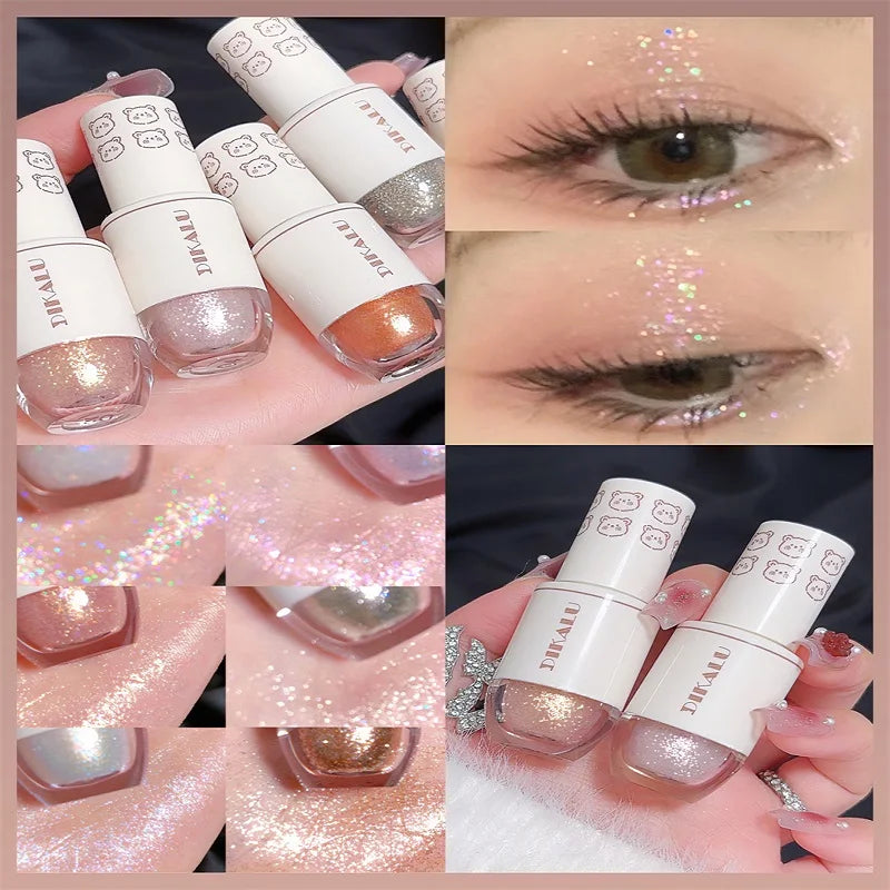 Fard à Paupières Liquide DIKALU – Effet Pailleté Ultra-Brillant – Forme Boule Ours
