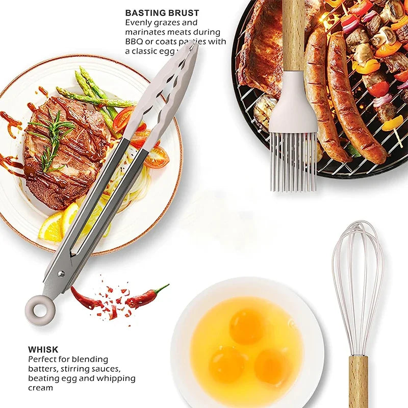 36-Piece Silicone Kitchen Utensil Set with Holder – Complete Non-Stick Cooking Tools Set