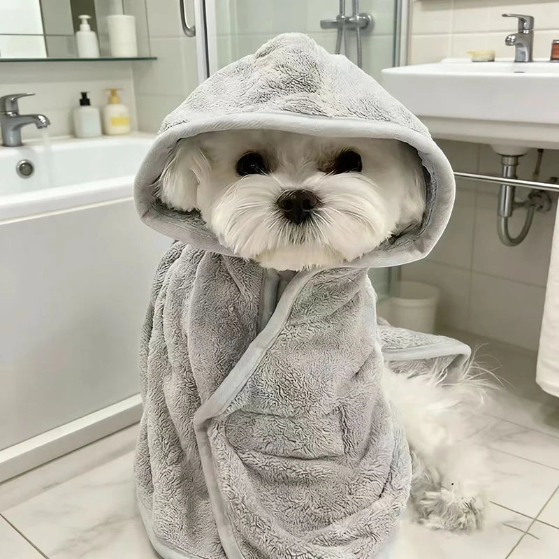 Quick-Dry Pet Bathrobe – Super Absorbent Towel Robe for Dogs & Cats