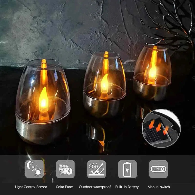 Solar LED Flameless Candles – Waterproof Outdoor Candle Lights for Garden & Wedding Decor