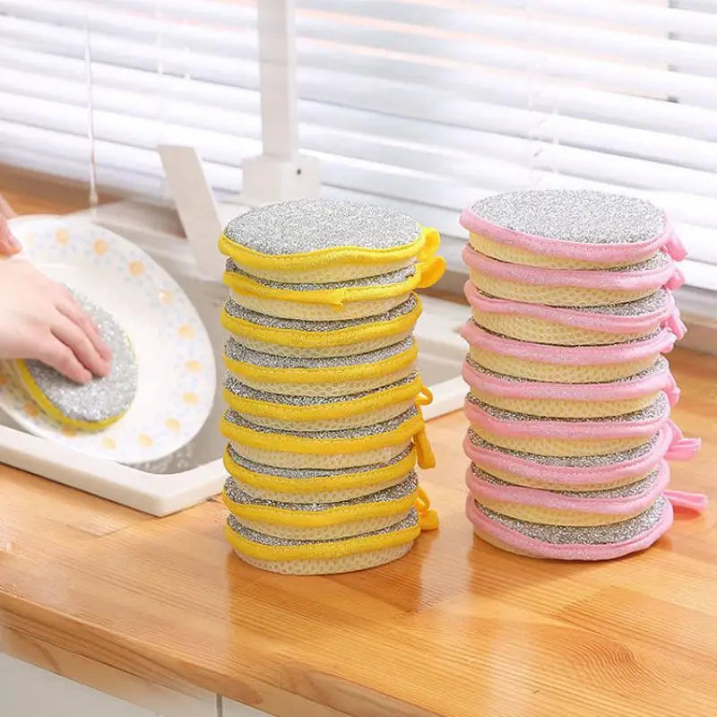 Reusable Double-Sided Dishwashing Sponges – Kitchen Cleaning Sponge Set
