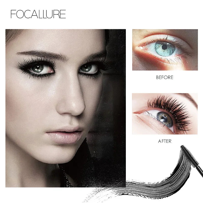Mascara  professionnel volume épais recourbant cils 4D fibres de soie maquillage yeux