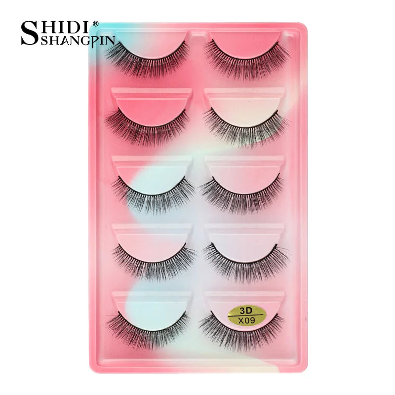 3 à 5 paires – Cils en vison 3D naturels, longs et doux, courts – Faux cils faits main, outil de maquillage pour extension de cils
