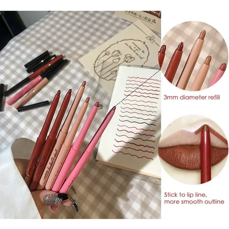 Set 18 Couleurs Crayons à Lèvres et Maquillage – Velours Mat, Longue Tenue, Waterproof, Teintes Légères, Facile à Appliquer, Inclut Crayon Sourcils et Fard à Paupières