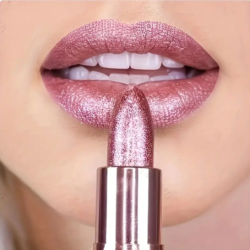 Rouge à lèvres pailleté à changement de couleur selon la température – Tenue longue durée | Waterproof | Teintes rouge et rose | Maquillage sexy pour lèvres