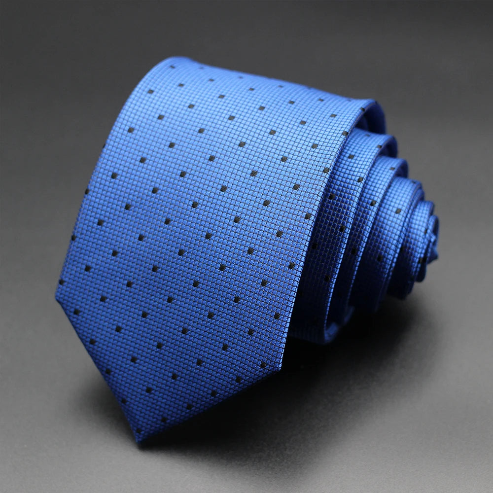 Cravate Homme Fantaisie – Motifs Floraux et Pois en Bleu, Rouge et Jaune, pour Affaires, Mariage et Cadeau Formelle