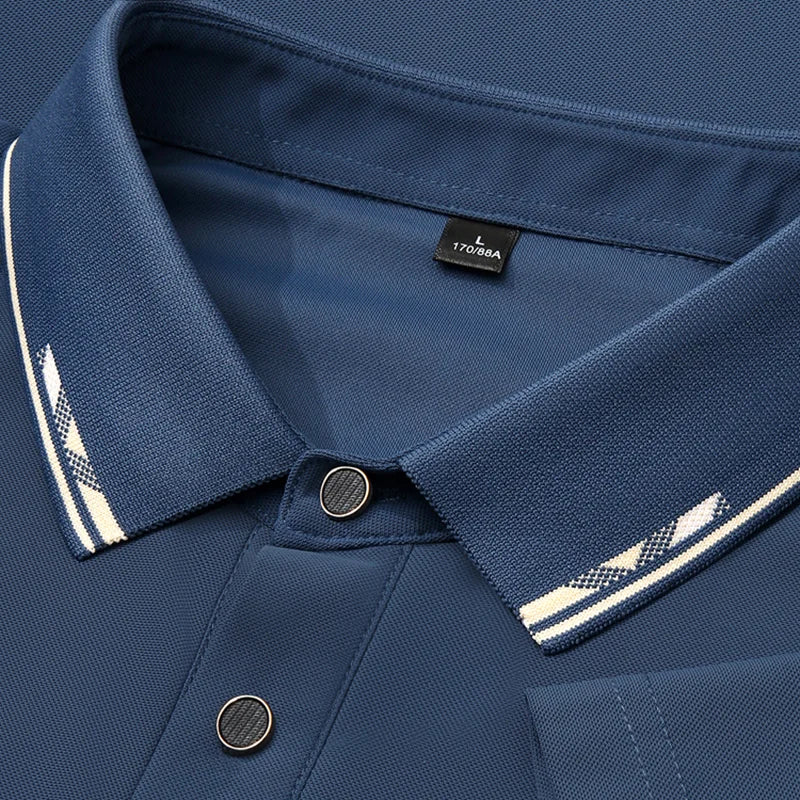 Hommes Polo à manches courtes 2025 été grande taille 9xl 8xl 7xl haute qualité glace soie couleur unie hommes d'affaires polos décontractés