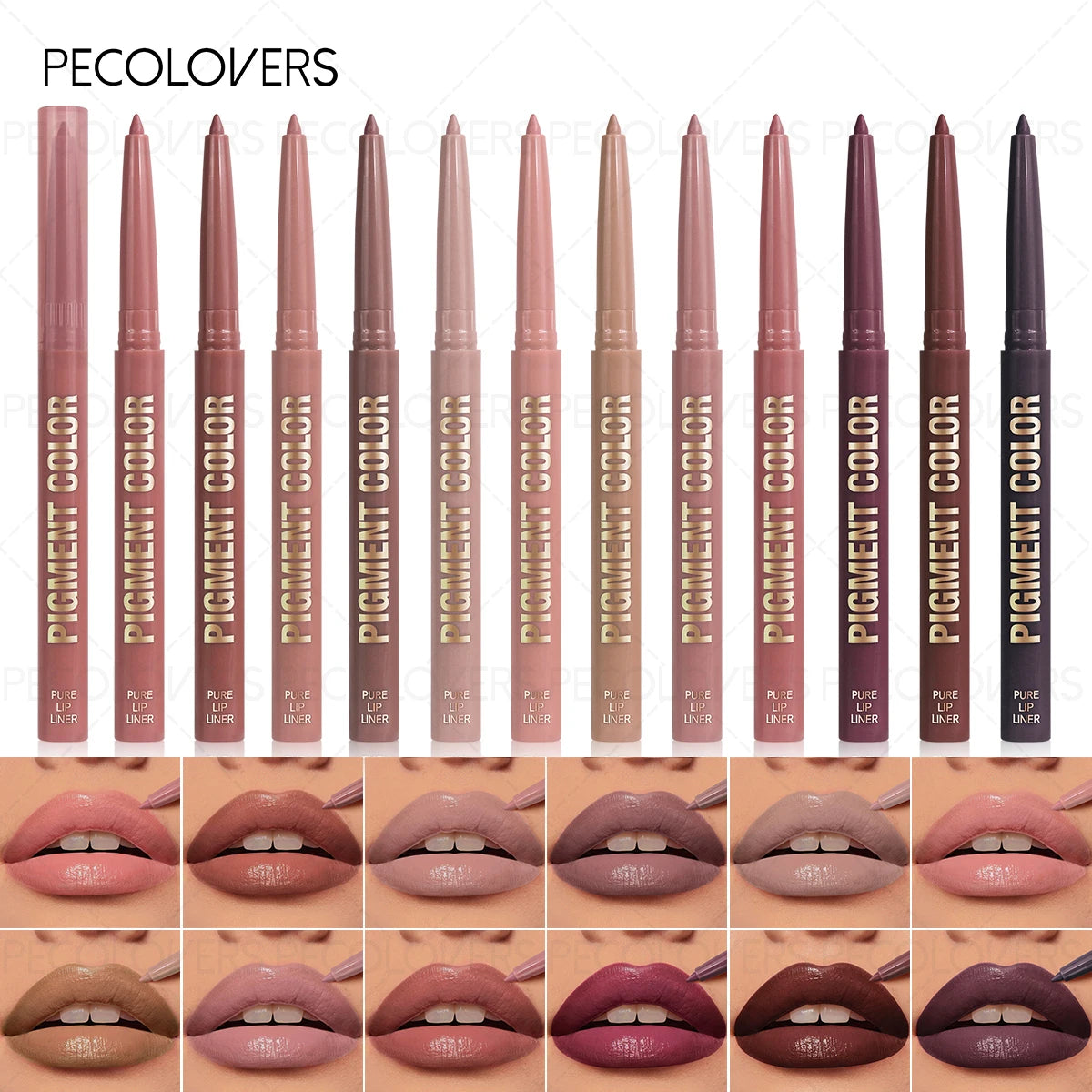 Crayon à Lèvres Mat Rose/Violet – Longue Tenue, Waterproof, Glisse Facile, Anti-Transfert, Hydratant, Cadeau Parfait