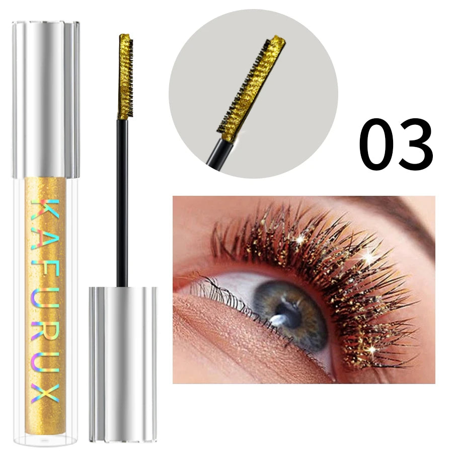 Mascara diamant pailleté waterproof séchage rapide volume et recourbant longue tenue yeux