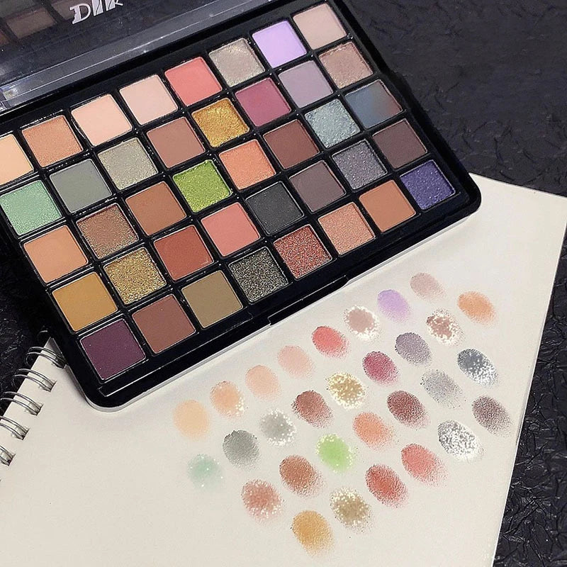 Palette fards à paupières 40 couleurs, mats et pailletés, pigments, waterproof, maquillage yeux coréen