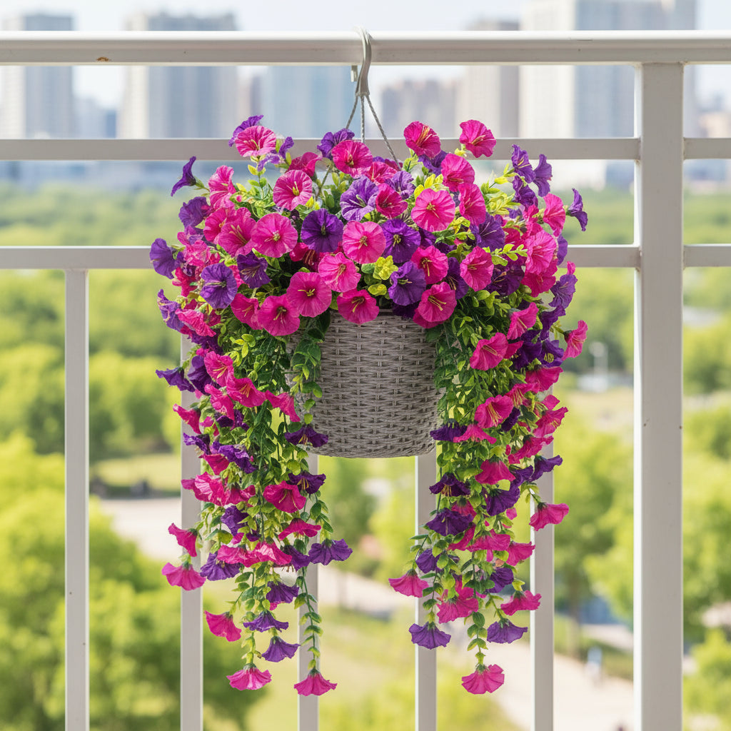 Artificial Morning Glory Flower Vine – Decorative Hanging Floral Garland