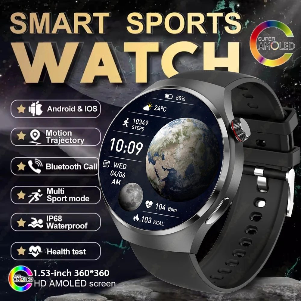 2025 nouvelle montre 4 GT série montre intelligente hommes AMOLED écran fréquence cardiaque surveillance de la santé Bluetooth appel affaires Smartwatch homme