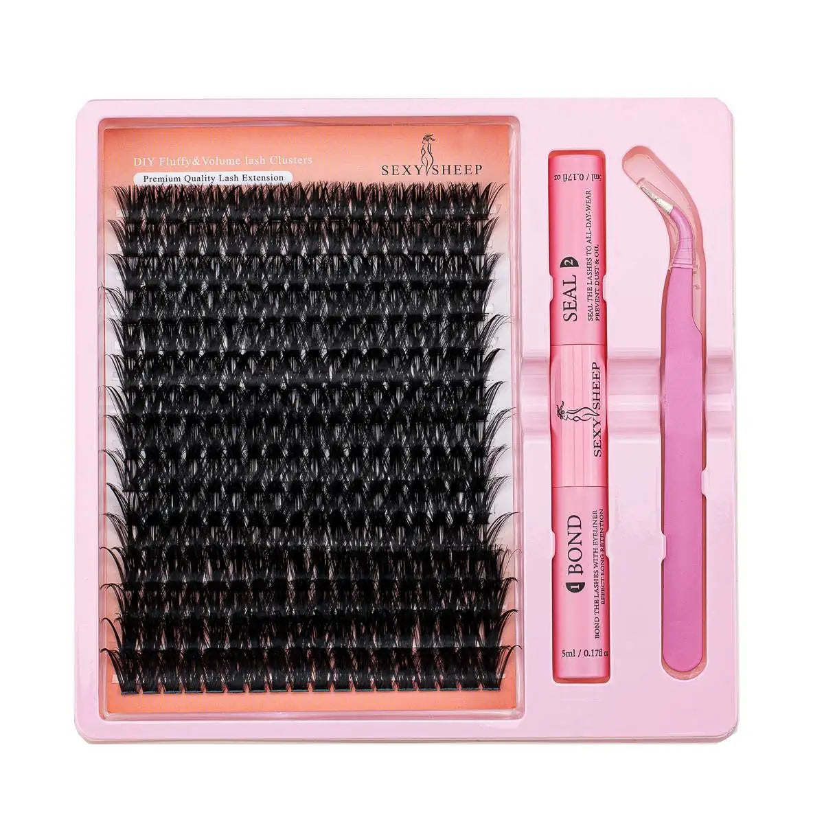 Kit Extension de Cils DIY – Clusters Individuels 8-16mm + Colle & Applicateur