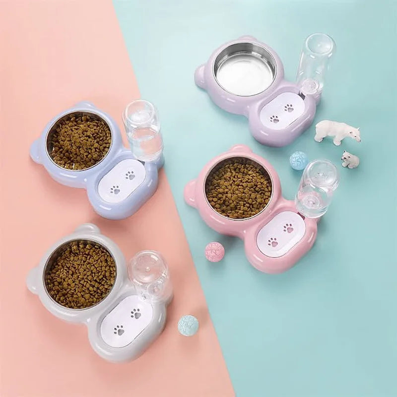 Automatic Pet Feeding & Water Bowl Set – Food Bowl with Water Dispenser