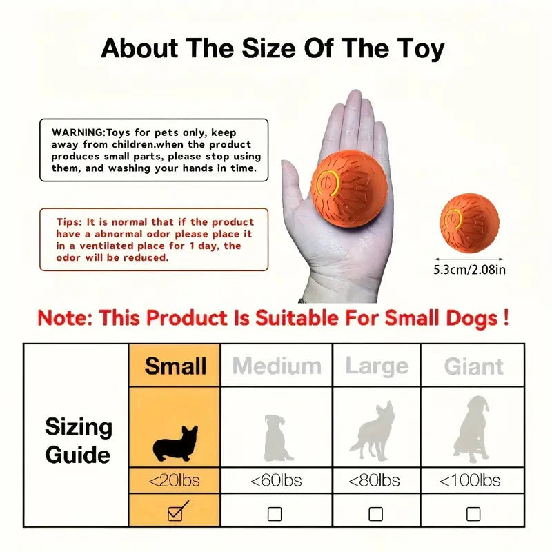 Smart Automatic Rolling Dog Ball – USB Rechargeable Interactive Pet Toy