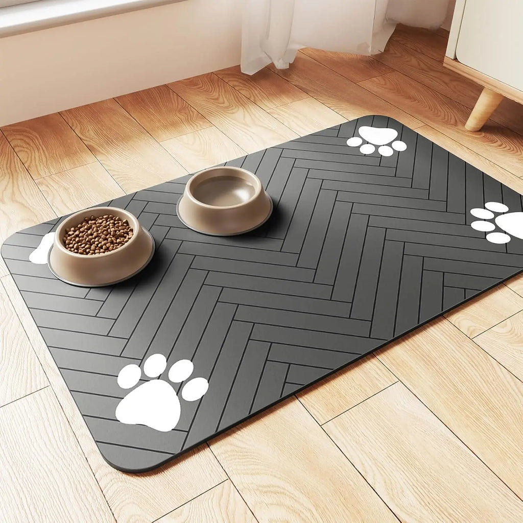 Absorbent Pet Feeding Mat – Waterproof Food & Water Bowl Placemat