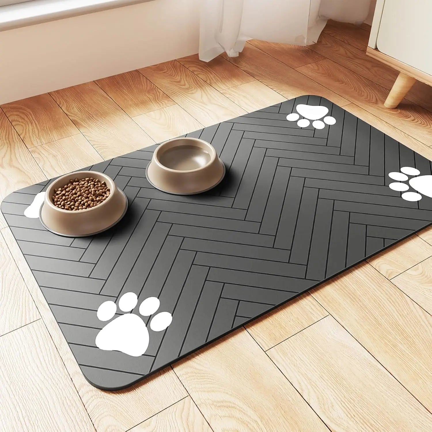 Absorbent Pet Feeding Mat – Waterproof Food & Water Bowl Placemat
