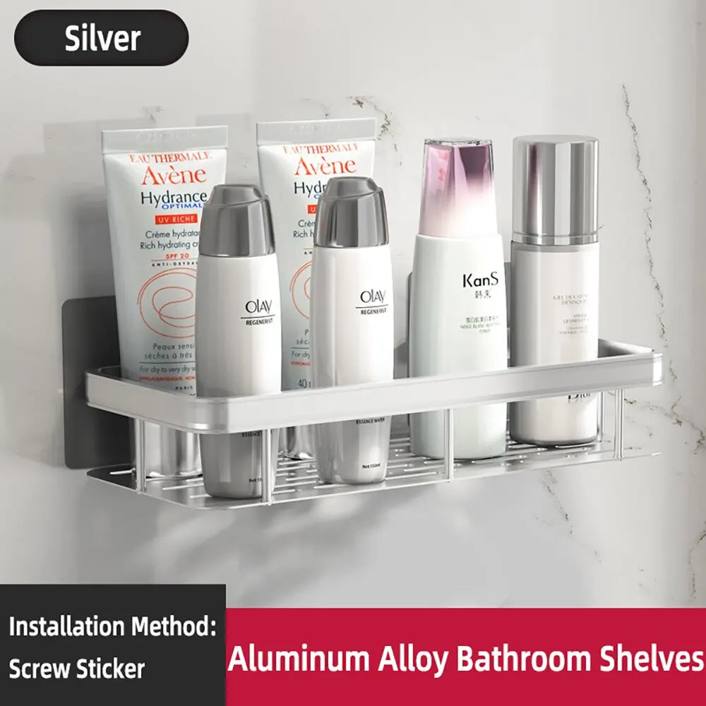 Wall Mounted Bathroom Shower Rack – Corner Shampoo & Towel Storage Shelf
