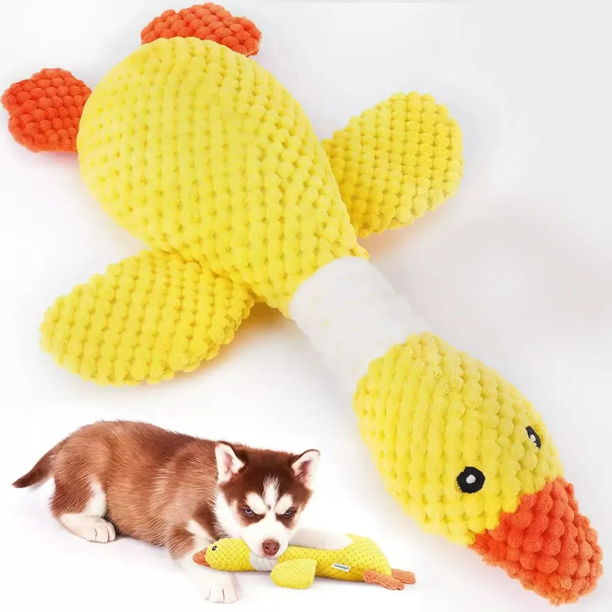 Blue Goose Plush Pet Toy – Squeaky Chew Toy for Dogs & Cats