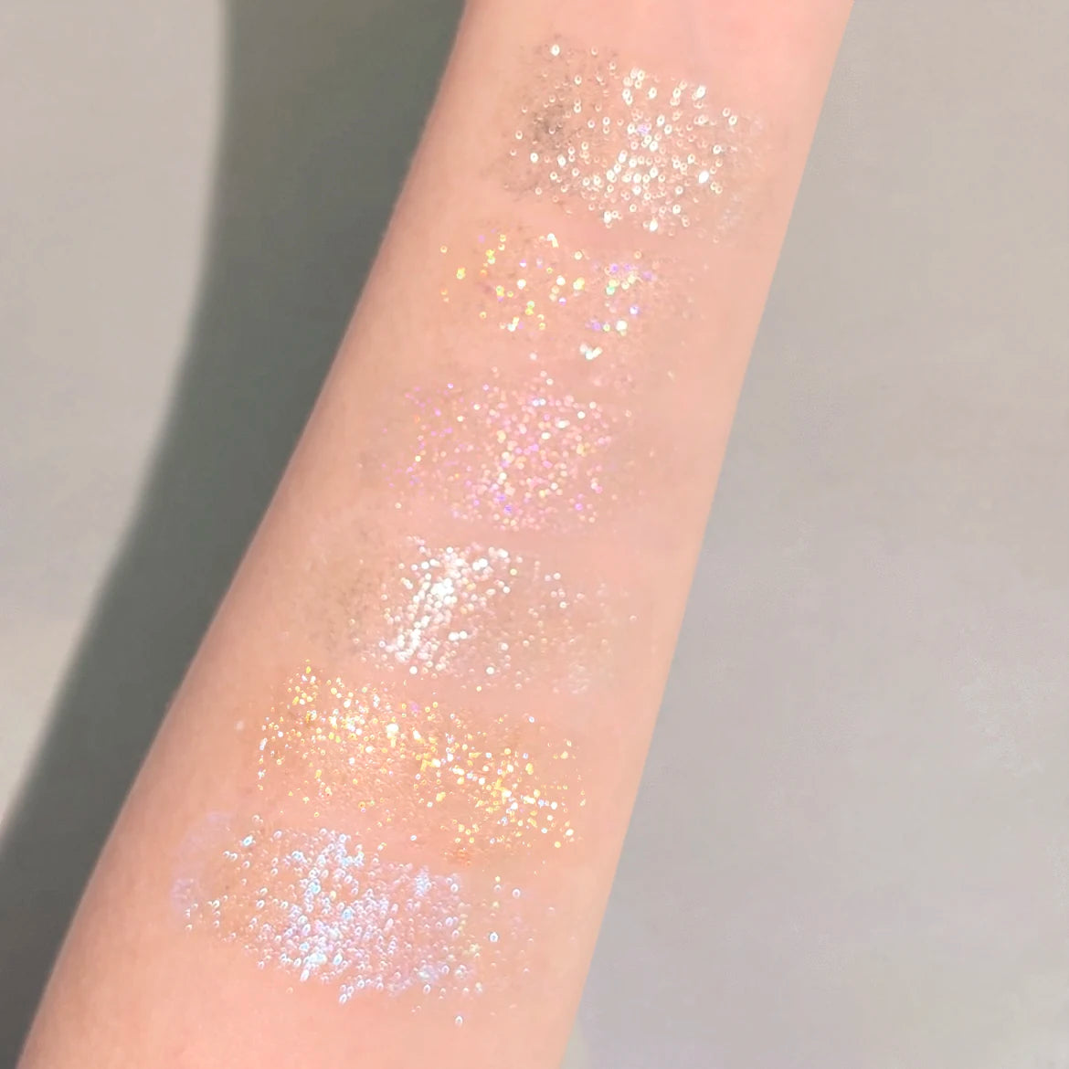 Fard à paupières liquide scintillant, nacré, effet diamant brisé, illuminateur, monocouleur soyeux