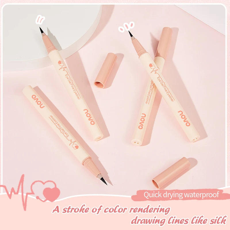 Set 2 pcs – crayon eyeliner et sourcils noir, longue tenue, waterproof, application facile, finition naturelle, lisse, outil beauté