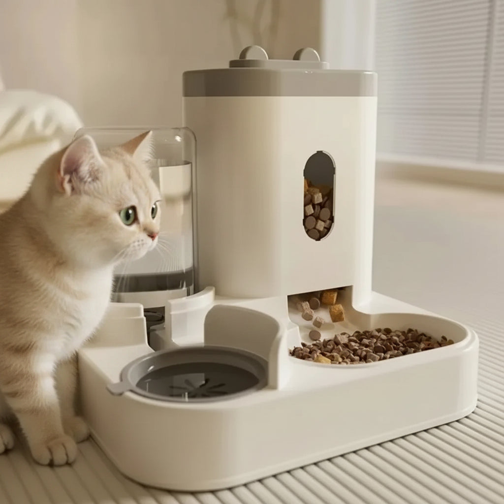 Automatic Pet Feeder & Water Dispenser – Large Capacity Food and Water Station