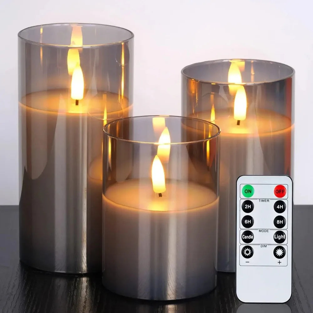 3PCS LED Flameless Candles with Remote Control – Flickering Candle Set for Home & Event Decor