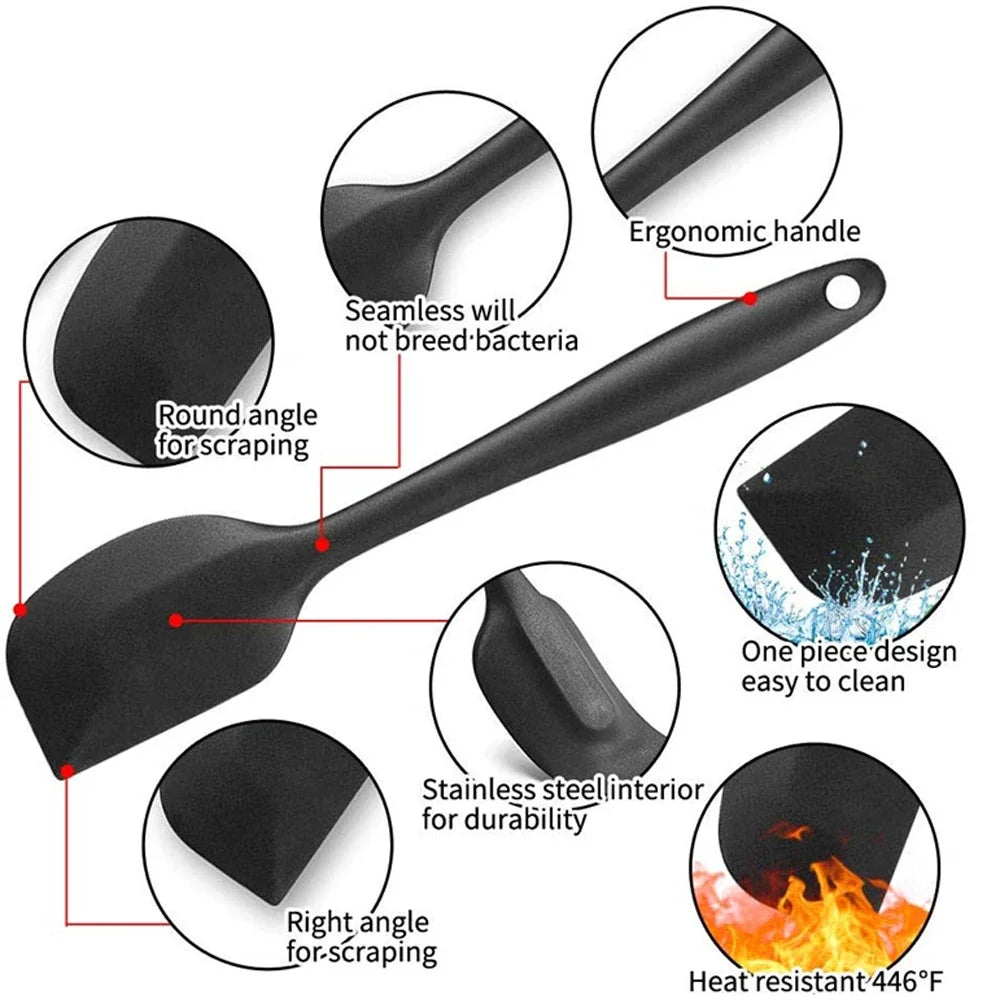 6-Piece Silicone Spatula Set – Food-Grade Non-Stick Heat-Resistant Spatulas for Cooking & Baking