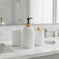 Bathroom Countertop Organizer Set – Soap Dispenser & Toothbrush Holder
