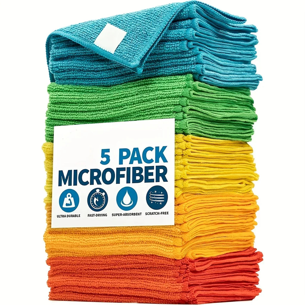 Microfiber Cleaning Cloth Set – Absorbent Kitchen & Bathroom Towels