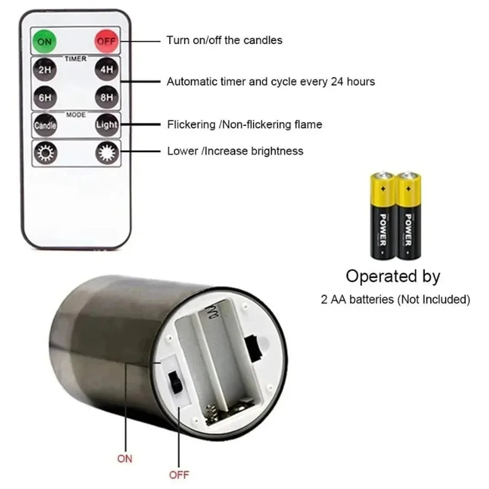 3PCS LED Flameless Candles with Remote Control – Flickering Candle Set for Home & Event Decor