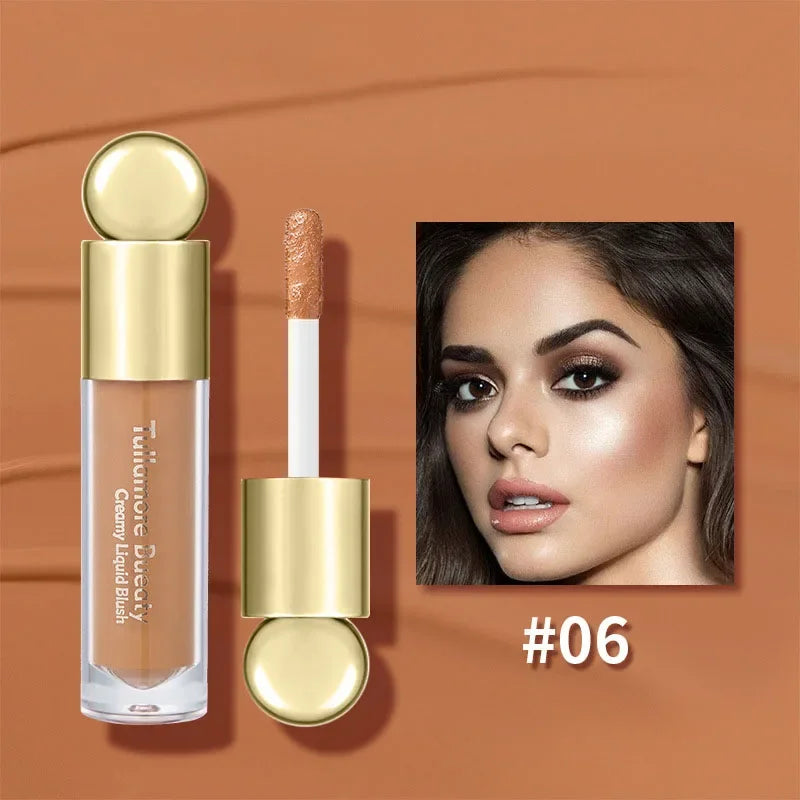 Blush liquide mat velours – Teinte orange pêche pour le visage, pigment longue tenue – Couleur naturelle pour joues, crème ombre à paupières, maquillage cosmétique