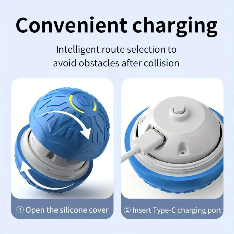 Smart Automatic Rolling Dog Ball – USB Rechargeable Interactive Pet Toy