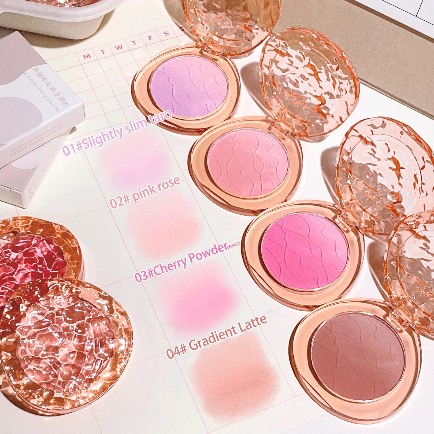 Blush Cute Pop Dégradé — Fini Mat, Texture Délicate, Maquillage Quotidien Nude, Illumine les Joues