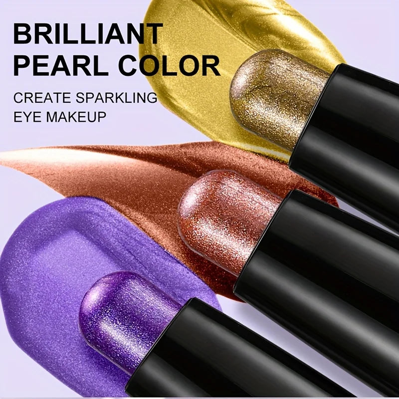 Crayon fard à paupières marron neutre métallique, crème magique scintillante, illuminateur yeux, crayon surligneur et eyeliner