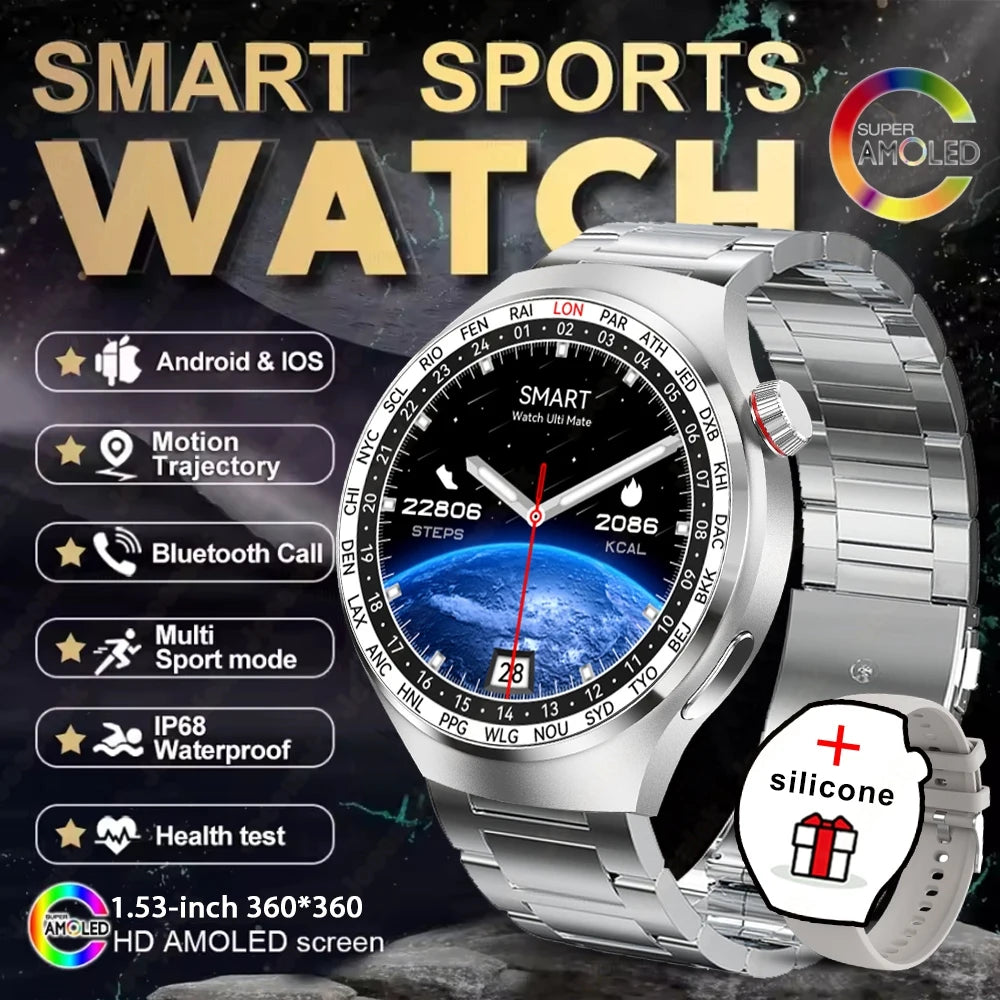 2025 nouvelle montre 4 GT série montre intelligente hommes AMOLED écran fréquence cardiaque surveillance de la santé Bluetooth appel affaires Smartwatch homme