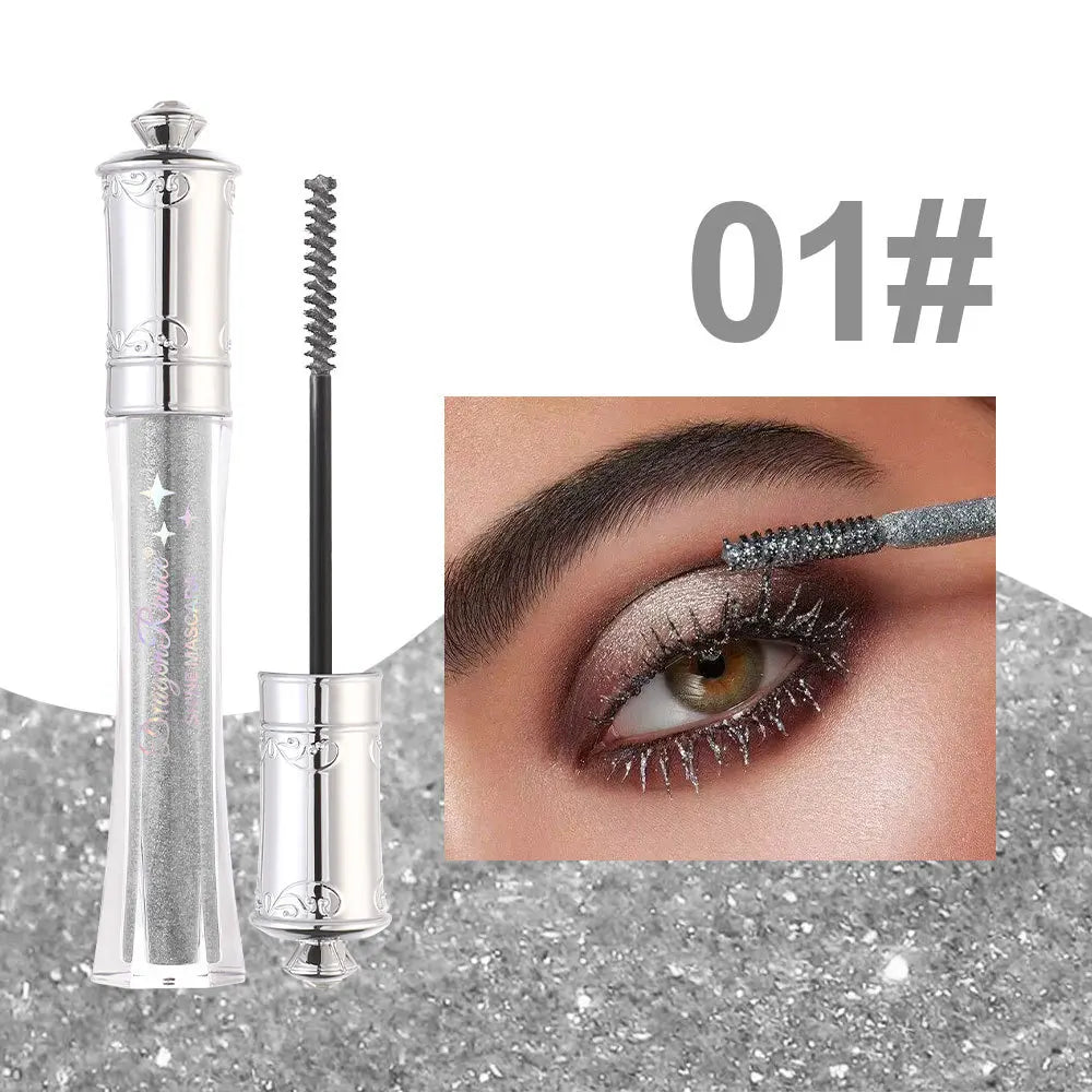 Mascara pailleté diamant coloré bleu waterproof scintillant séchage rapide extensions cils