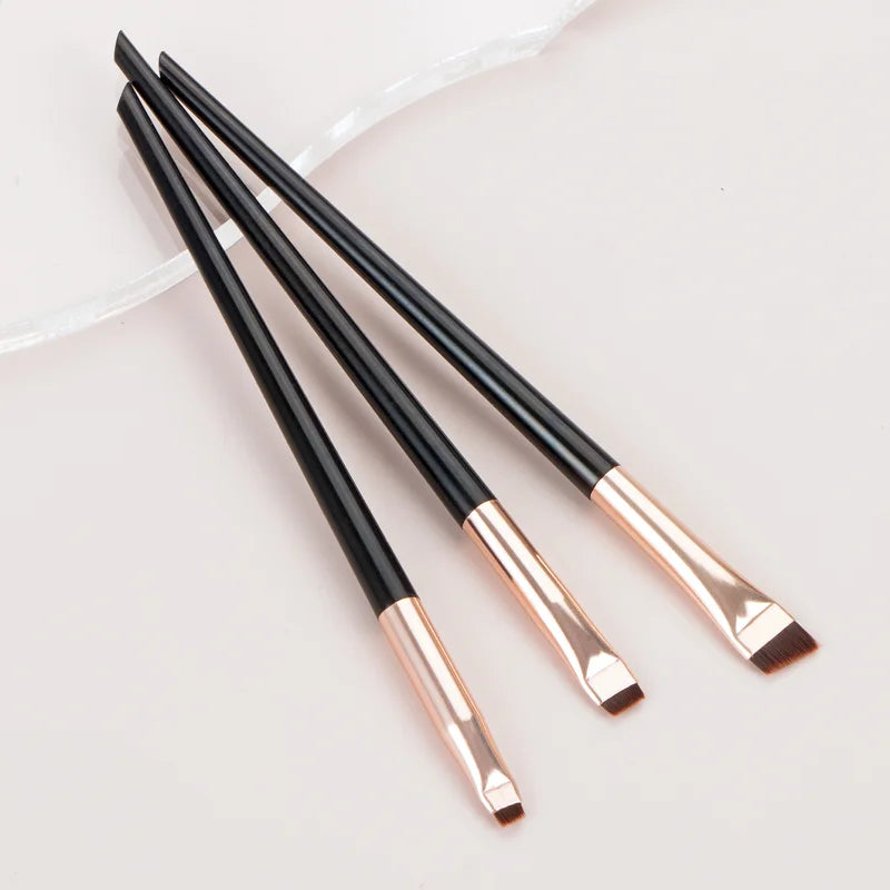 3 pièces/ensemble lame Eyeliner brosse à sourcils Portable plat fin Eye Liner sourcils Contour pinceaux de maquillage outil de maquillage