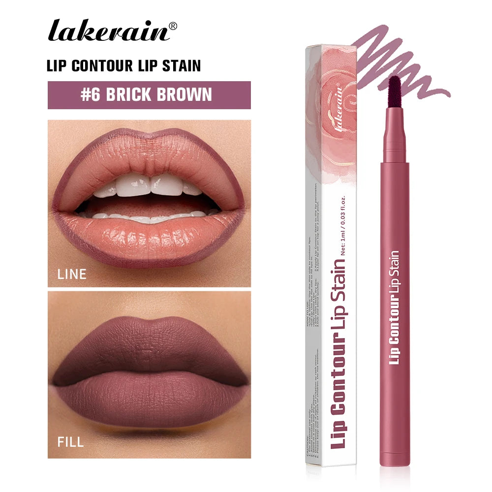 Crayon Lèvres 2-en-1 – Contour et Teinte, Anti-Bavure, Anti-Transfert, Hydratant, Double-Embout, Maquillage des Lèvres