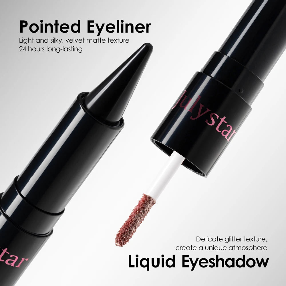 Crayon fard à paupières 2 en 1, noir intense, ultra-pigmenté, waterproof, longue tenue.