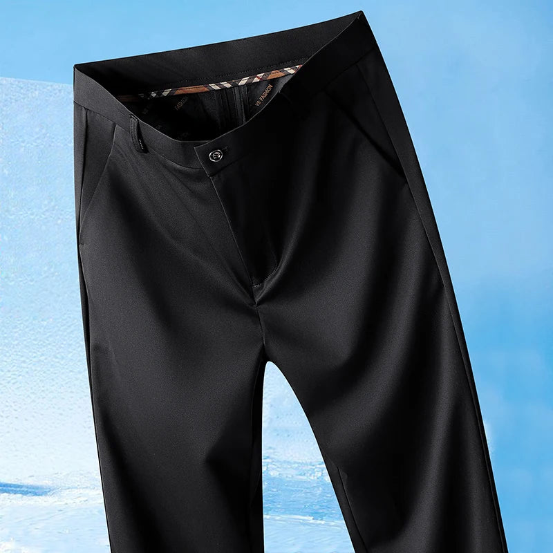 Pantalon d’Été Homme 29-42 – Léger, Coupe Droite, Extensible, Sans Repassage, Tissu Doux et Rafraîchissant