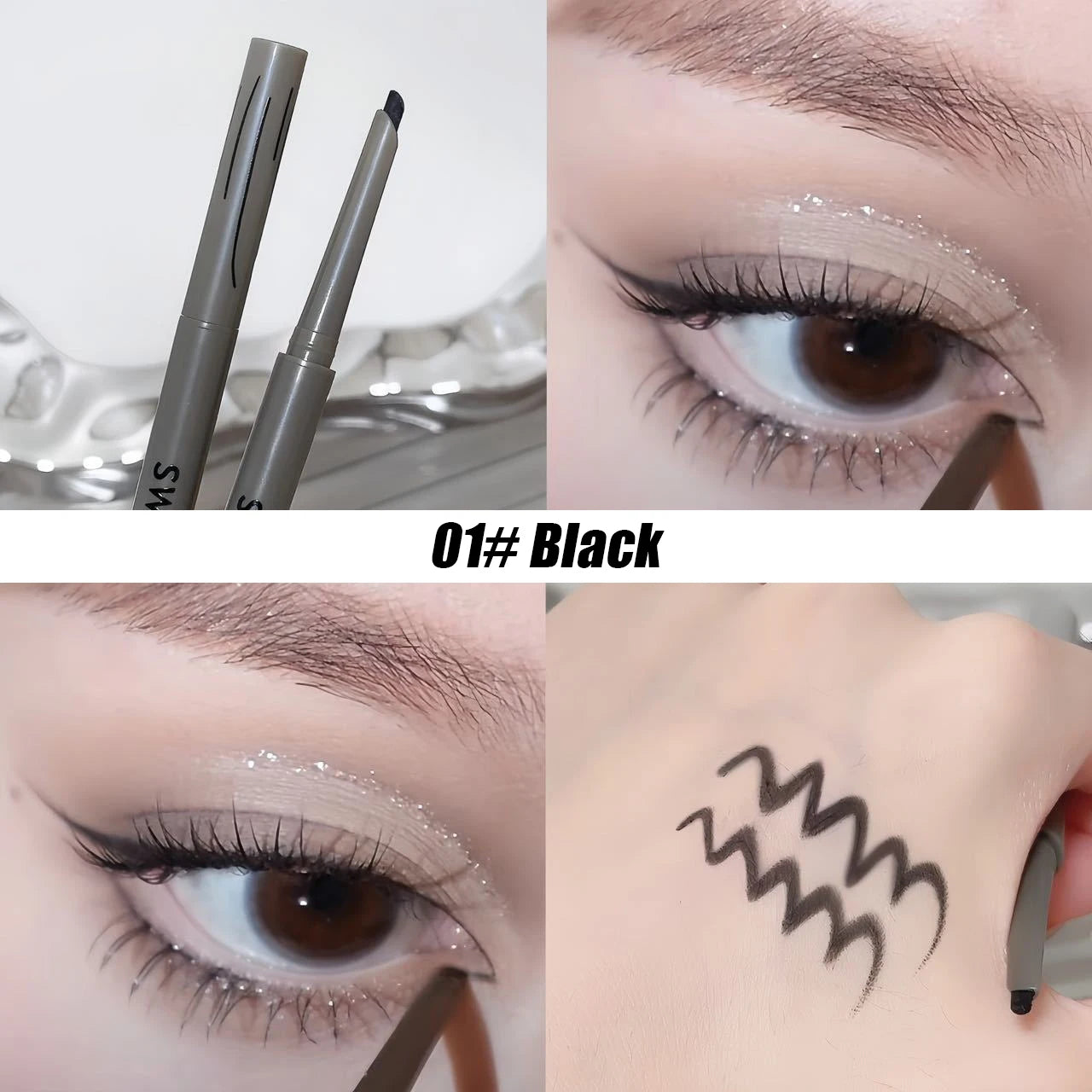 Crayon Eyeliner Soie Longue Tenue — naturel, mat, couleur rouge vin, facile à appliquer, waterproof, maquillage des yeux