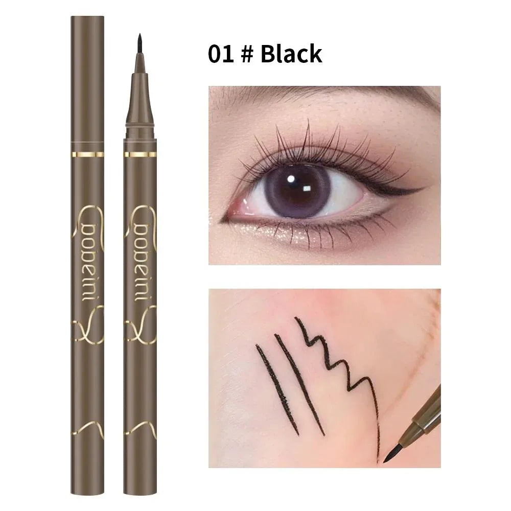 Eyeliner liquide waterproof, séchage rapide, ultra-fin, mat noir et marron, longue tenue, crayon soyeux, maquillage yeux, cadeau