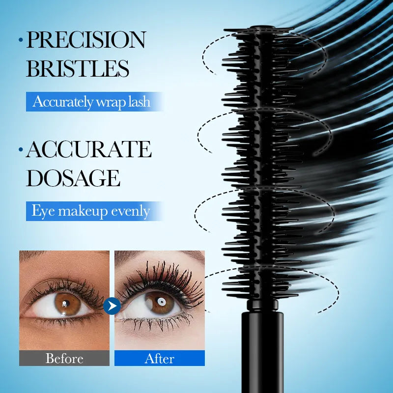 Mascara 5D waterproof allongeant cils noir fibres de soie maquillage femme nouveau coréen