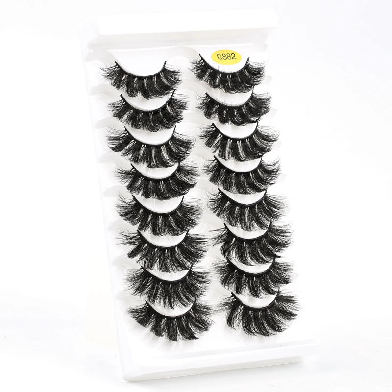 Lot de 10/8/5/3 Paires de Faux Cils 3D en Vison