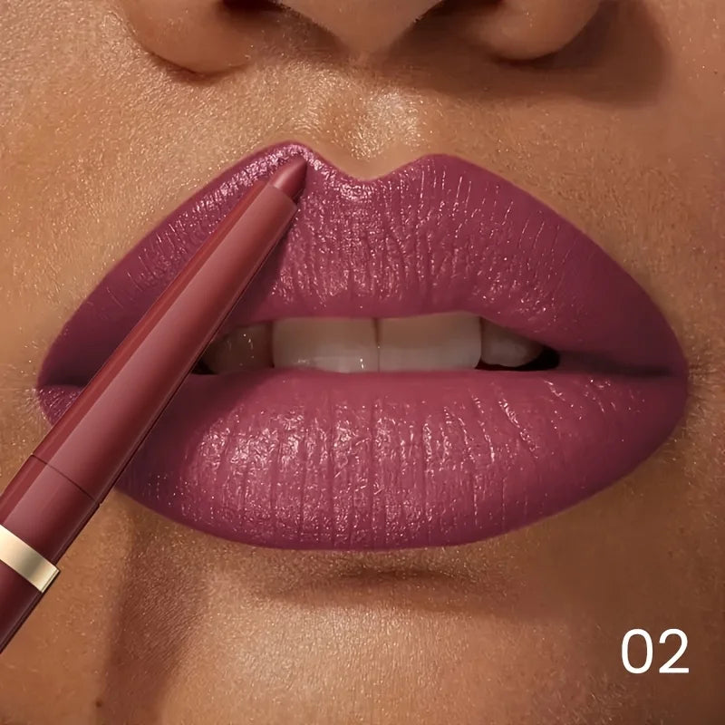 Crayon à Lèvres Nude Mat – Longue Tenue, Waterproof, Haute Pigmentation, Rétractable, Application Lisse, Look Naturel