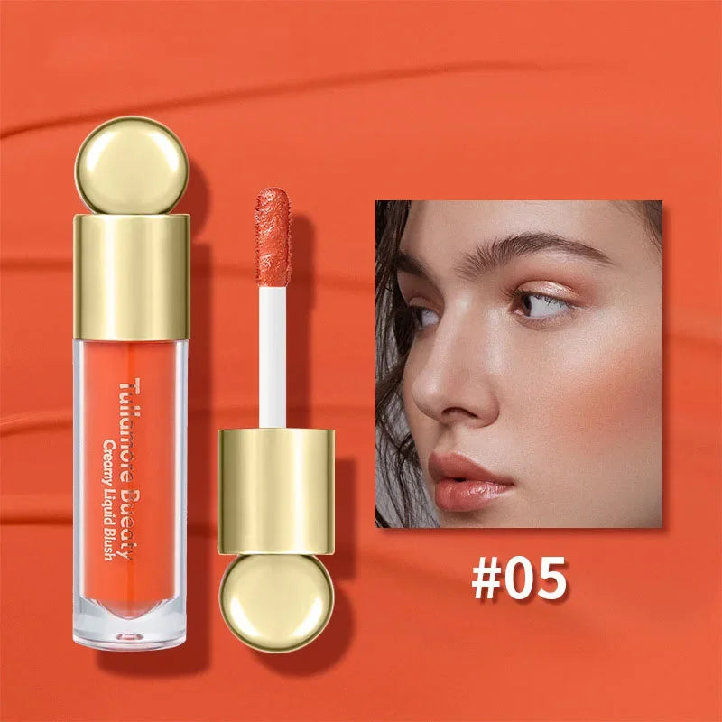 Blush liquide mat velours – Teinte orange pêche pour le visage, pigment longue tenue – Couleur naturelle pour joues, crème ombre à paupières, maquillage cosmétique