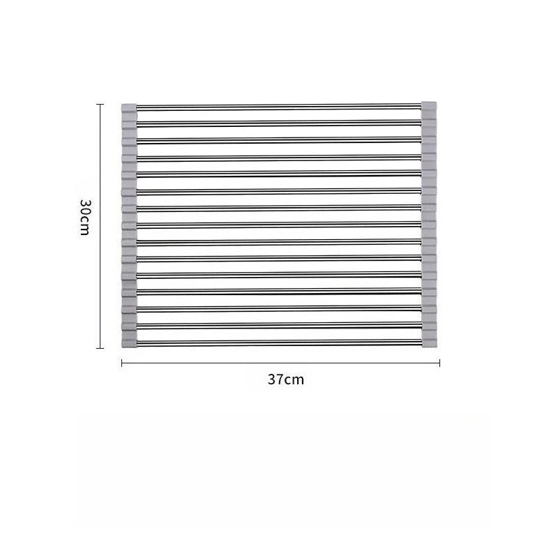 Foldable Roll-Up Dish Drying Rack – Kitchen Sink Organizer & Dish Drainer